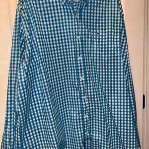 Crown & Ivy Blue and White checkered button down Shirt 3XLT